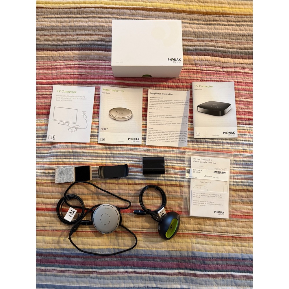 Phonak Roger Select iN Wireless Microphone and TV Connector Bundle with Box